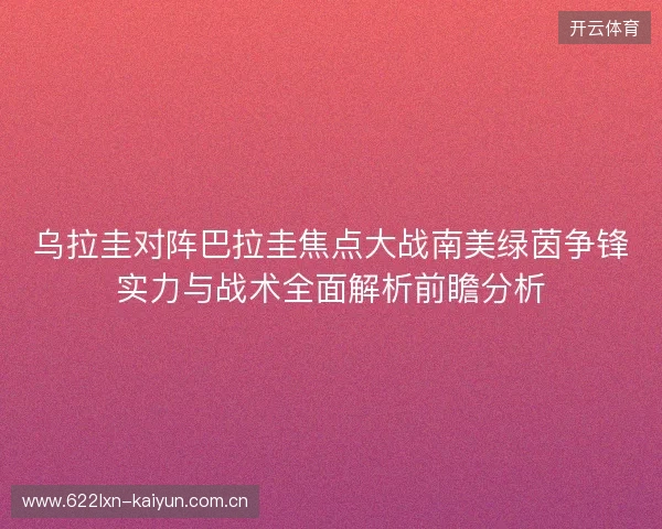 乌拉圭对阵巴拉圭焦点大战南美绿茵争锋实力与战术全面解析前瞻分析