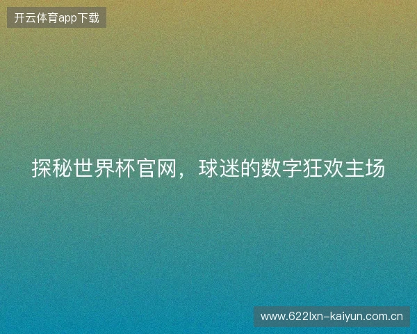 探秘世界杯官网，球迷的数字狂欢主场
